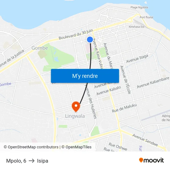 Mpolo, 6 to Isipa map