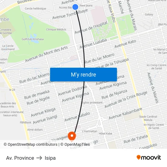 Av. Province to Isipa map