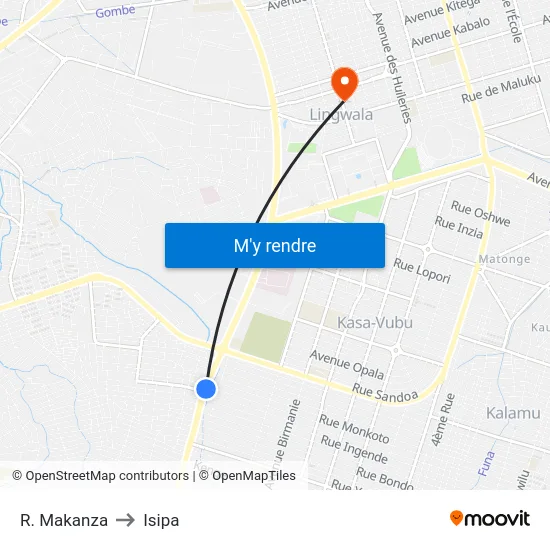 R. Makanza to Isipa map
