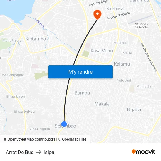 Arret De Bus to Isipa map