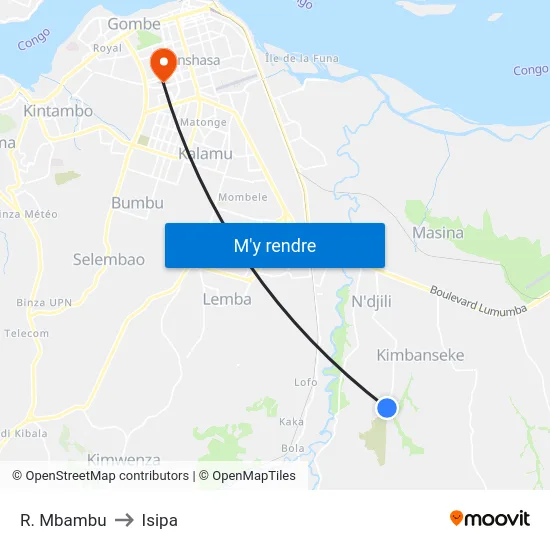 R. Mbambu to Isipa map