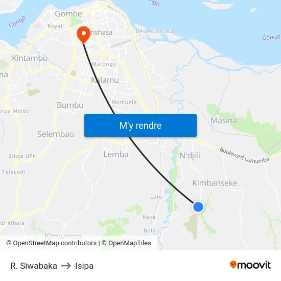 R. Siwabaka to Isipa map