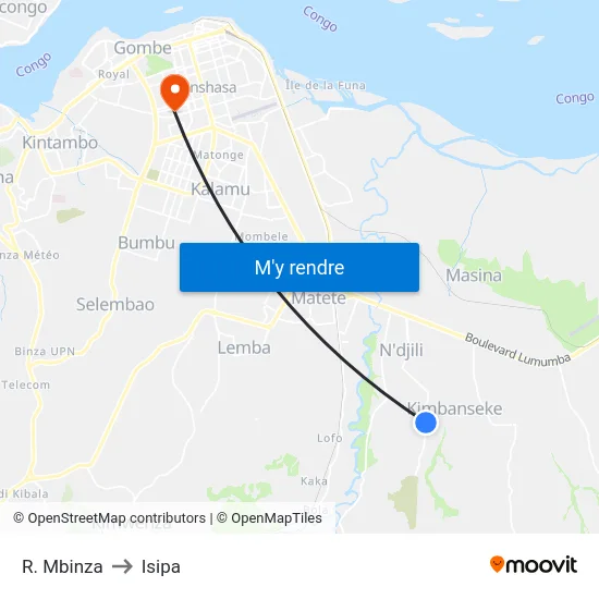 R. Mbinza to Isipa map