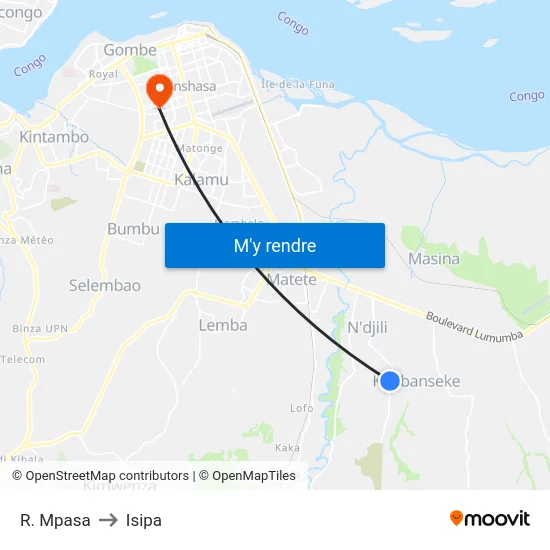 R. Mpasa to Isipa map