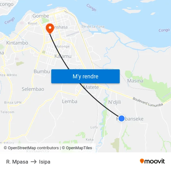 R. Mpasa to Isipa map