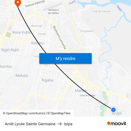 Arrêt Lycée Sainte Germaine to Isipa map
