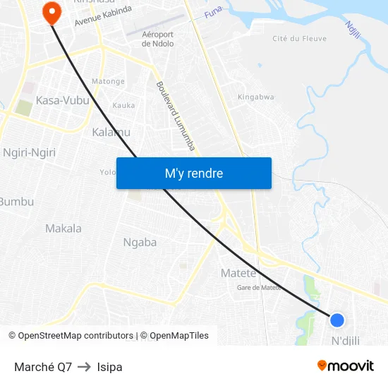 Marché Q7 to Isipa map