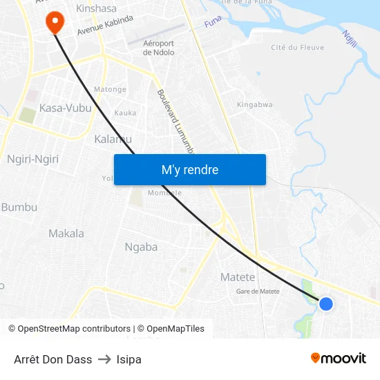 Arrêt Don Dass to Isipa map