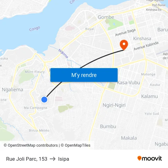 Rue Joli Parc, 153 to Isipa map