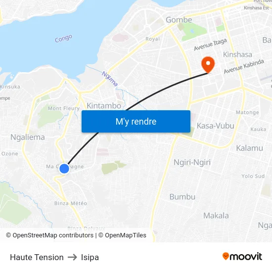 Haute Tension to Isipa map