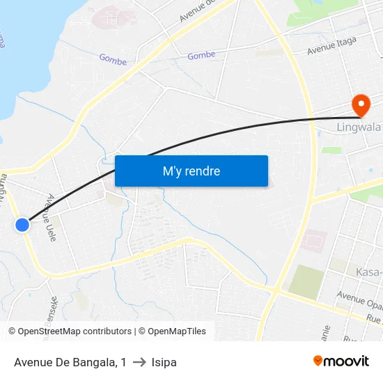 Avenue De Bangala, 1 to Isipa map