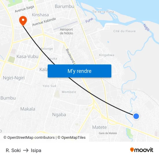 R. Soki to Isipa map