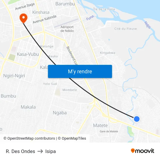 R. Des Ondes to Isipa map
