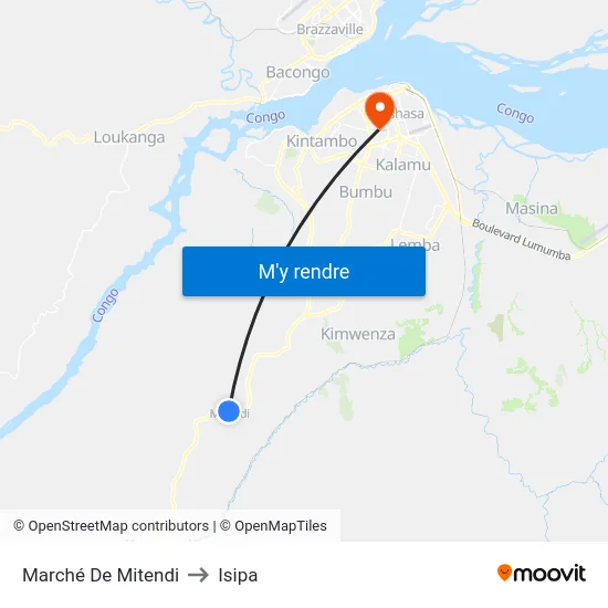 Marché De Mitendi to Isipa map