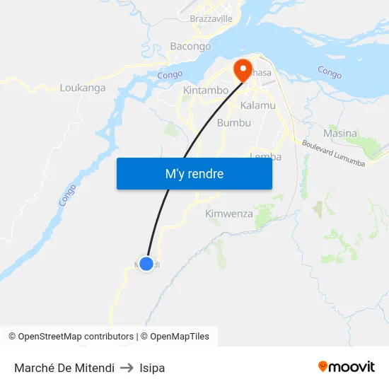 Marché De Mitendi to Isipa map