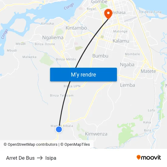 Arret De Bus to Isipa map
