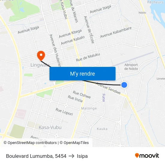 Boulevard Lumumba, 5454 to Isipa map