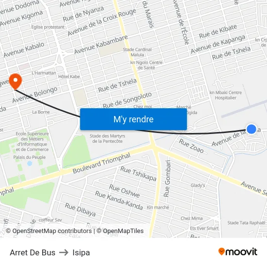 Arret De Bus to Isipa map
