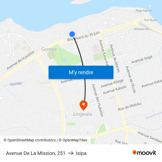Avenue De La Mission, 251 to Isipa map