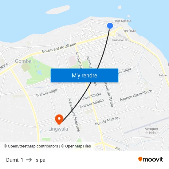 Dumi, 1 to Isipa map