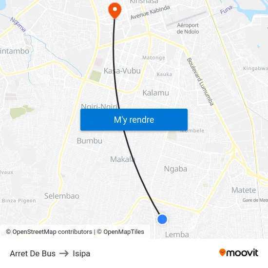 Arret De Bus to Isipa map