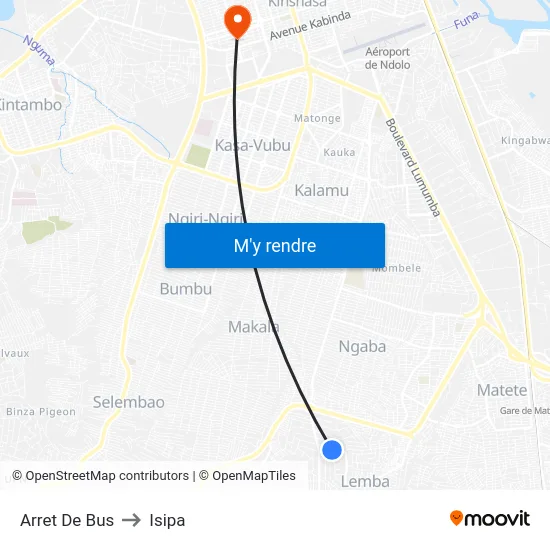 Arret De Bus to Isipa map