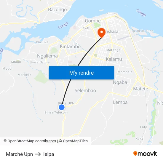 Marché Upn to Isipa map