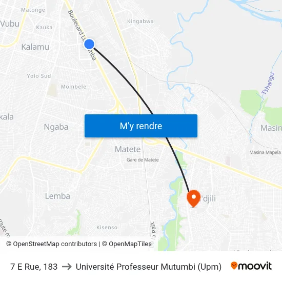 7 E Rue, 183 to Université Professeur Mutumbi (Upm) map