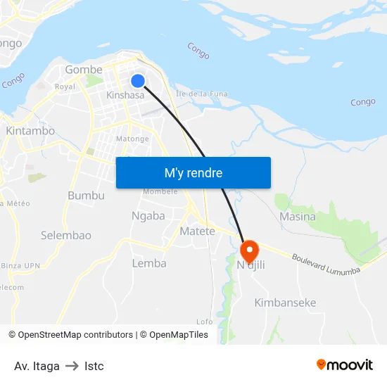 Av. Itaga to Istc map