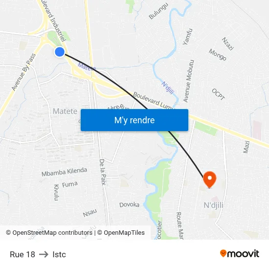 Rue 18 to Istc map
