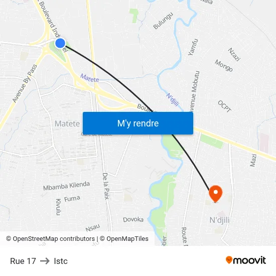 Rue 17 to Istc map