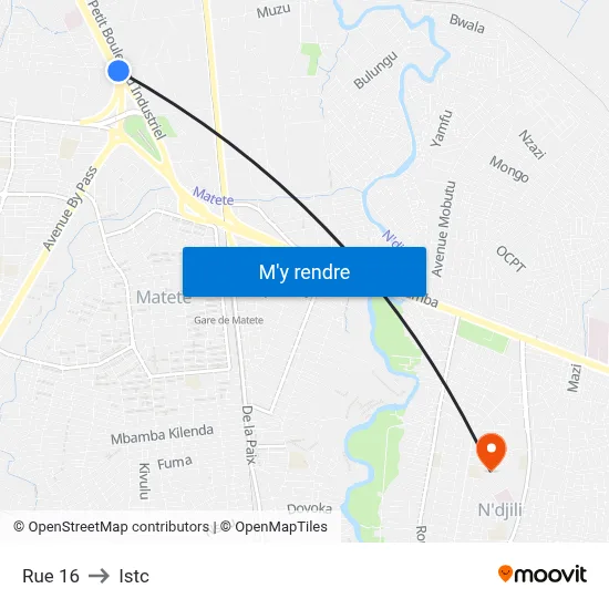 Rue 16 to Istc map