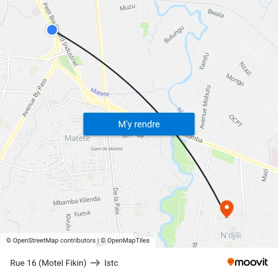 Rue 16 (Motel Fikin) to Istc map