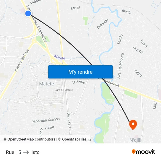 Rue 15 to Istc map