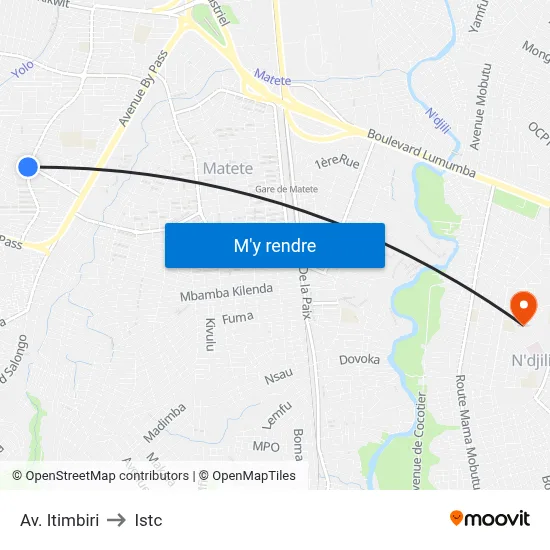 Av. Itimbiri to Istc map