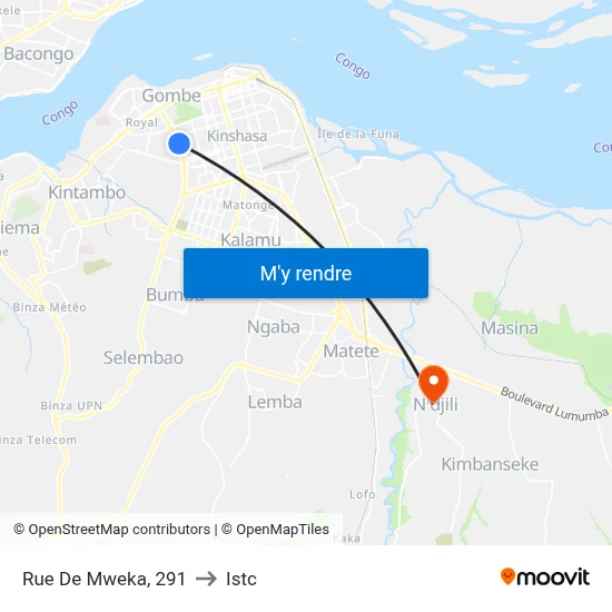 Rue De Mweka, 291 to Istc map