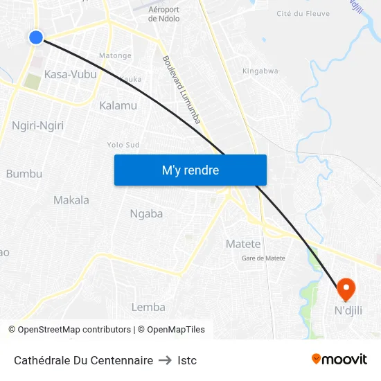 Cathédrale Du Centennaire to Istc map