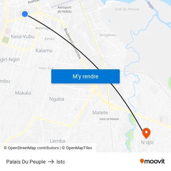 Palais Du Peuple to Istc map