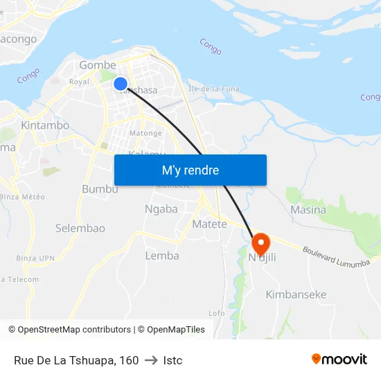 Rue De La Tshuapa, 160 to Istc map