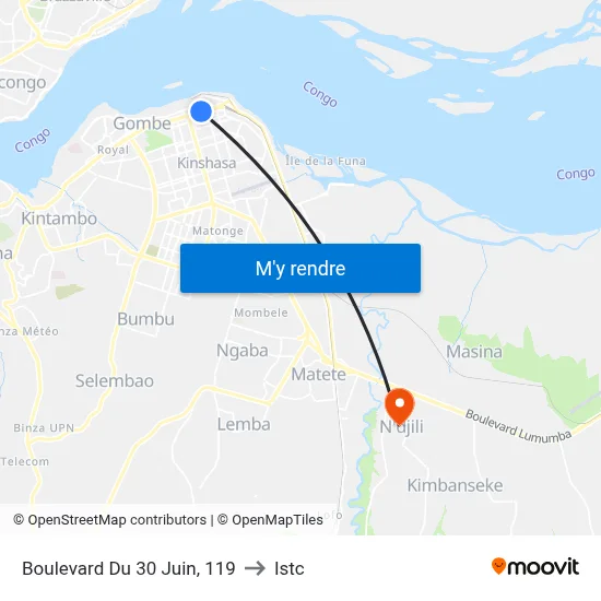 Boulevard Du 30 Juin, 119 to Istc map