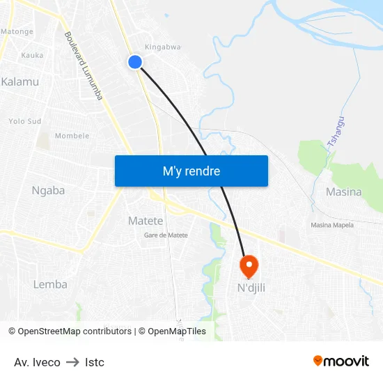 Av. Iveco to Istc map