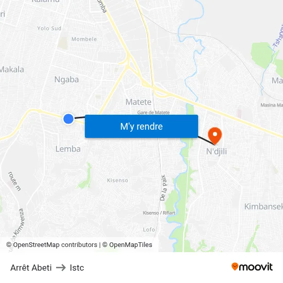Arrêt Abeti to Istc map