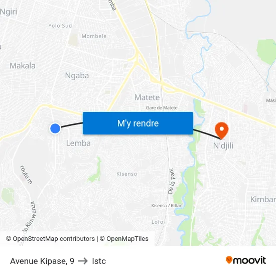 Avenue Kipase, 9 to Istc map