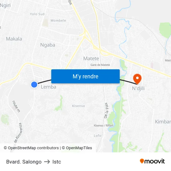 Bvard. Salongo to Istc map