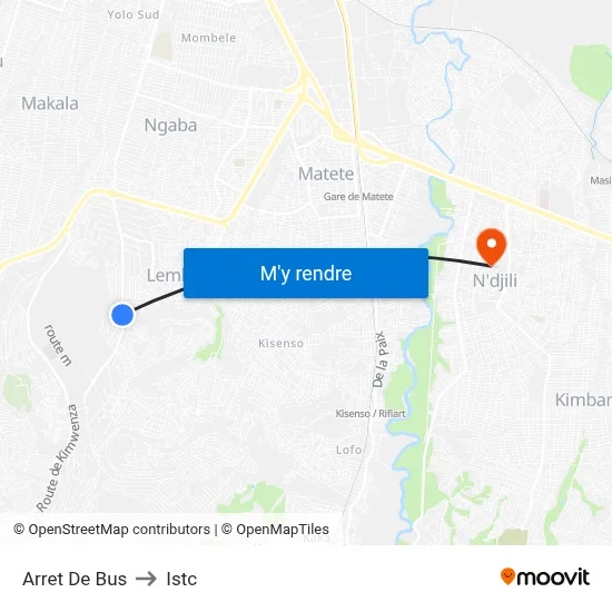 Arret De Bus to Istc map
