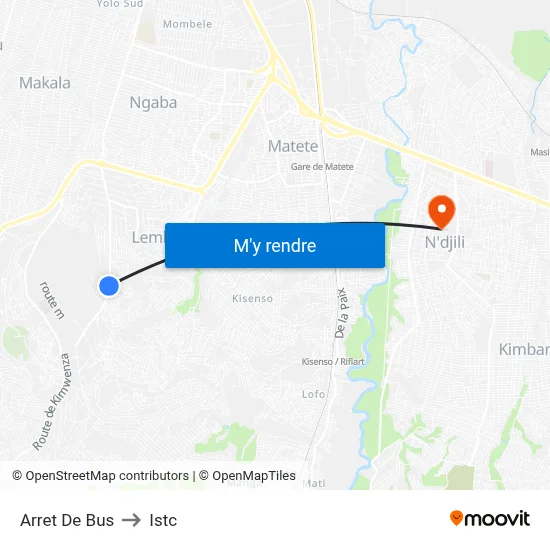 Arret De Bus to Istc map