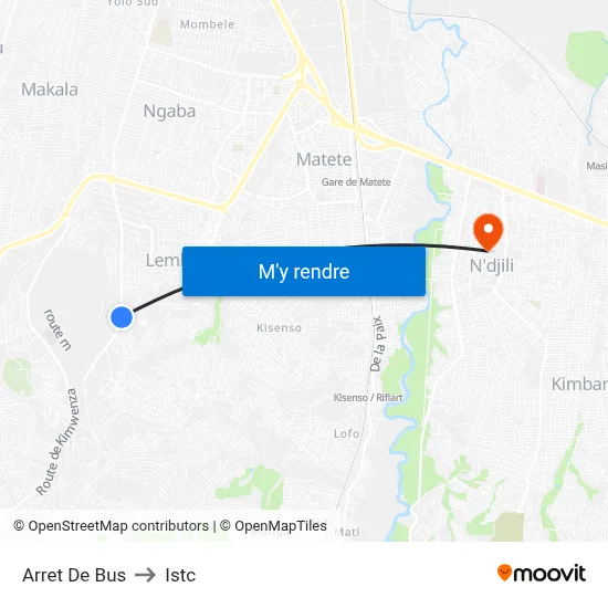 Arret De Bus to Istc map