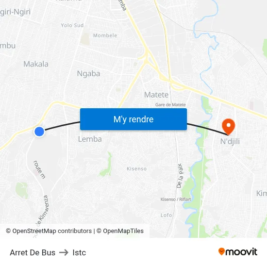Arret De Bus to Istc map