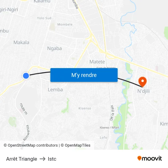 Arrêt Triangle to Istc map
