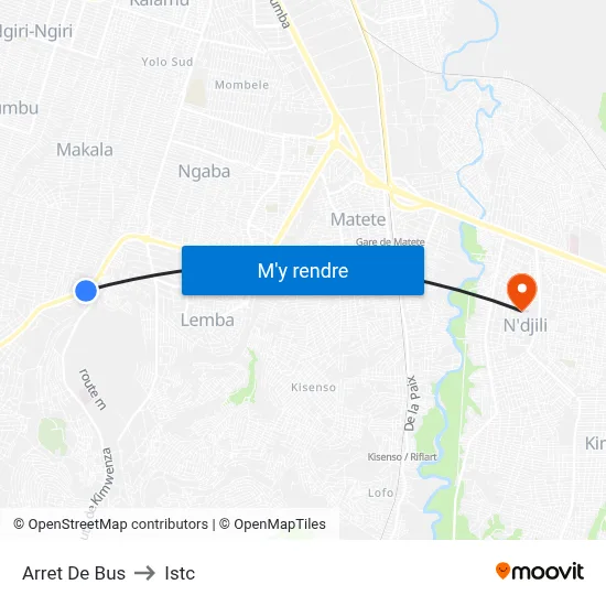 Arret De Bus to Istc map